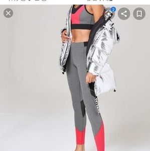 Ivy Park leggings & sports bra set gray & neon